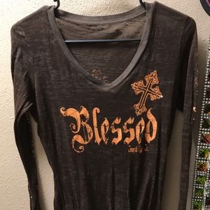 Cowgirl tuff “blessed” long sleeve tee